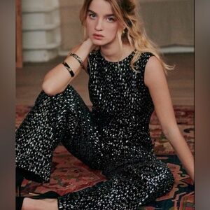 NWT Sézane Vani sequin jumpsuit, size 4